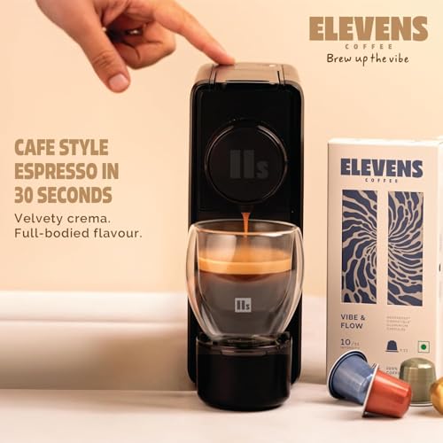 Image of ELEVENS COFFEE | Vibe & Flow | Specialty Coffee Capsules | 100% Arabica | Dark Roast | Intensity 10 | Compatible with Nespresso (33 Count (Pack of 3))