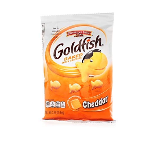Image of Pepperidge Farm Goldfish Baked Snack Crackers, Cheddar Cheese, 2.25 Oz, Pack of 72