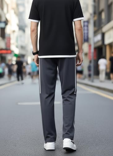 Image of Mack Jonney Men's Striped Track Pants | Side Stripe Design | Regular Fit | Casual & Athleisure Wear |Pack of 1-MMJ-110