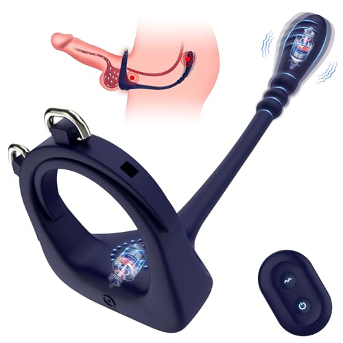 Male-Prostate-Massager-Anal-Beads-Butt-Plug-Cock-RingG-Spot-Vibrator-Sex-Toy-for-Couple-Clitoral-StimulationVibrating-Penis-Ring-Anal-Vibrators-Adult-Toys-with-Adjustable-Buckle-for-Men-Pleasure