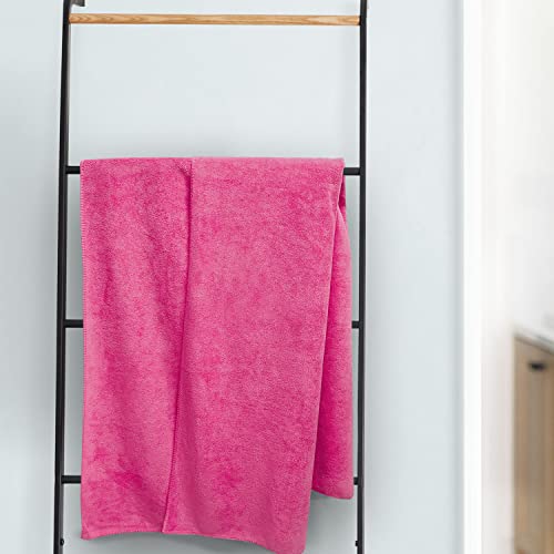 Image of Sassoon Venir Microfiber 1 Piece Men Bath Towel 450 GSM (80x160cm, Coral Pink Color) Ultra Soft Material, Towel for Daily use