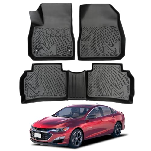 TPE Automotive Floor Mats Custom for 2016-2025 Chevy Malibu (Not for Malibu Limited) All Weather Cover Protection Waterproof Black Floor Liner Front & Rear Row Full Set Car Mats 3PCS