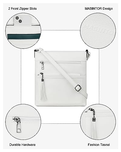 Image of MASINTOR Crossbody Purses for Women, Multi Pocket Casual Crossbody Bag, Adjustable Strap Shoulder Bag with Tassel