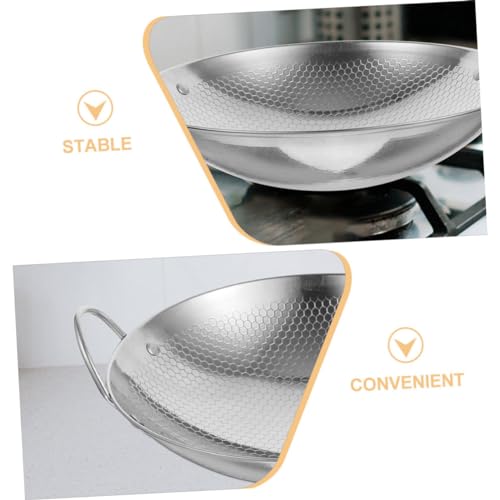Wok de acero inoxidable para cocina liviano con asas dobles miniatura 5