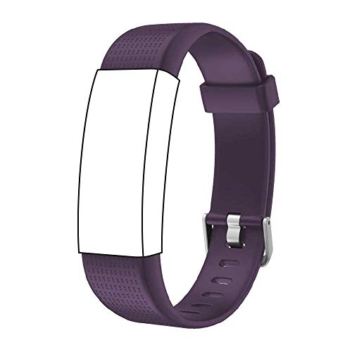endubro Ersatzarmband für Fitness Tracker ID130 Plus Color HR & viele weitere Modelle aus TPU Skin-Friendly mit antiallergischem Verschluss (Schwarz) (Violett)