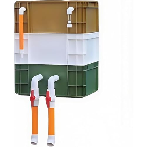 WhiteForest 【新登場】水槽フィルター 池用大型フィルターキット 外部水循環システムDIY ターンオーバーボックス水槽フィルター フィルタードリップボックス - ポンプとフィルターメディアなし (M-3段-B)