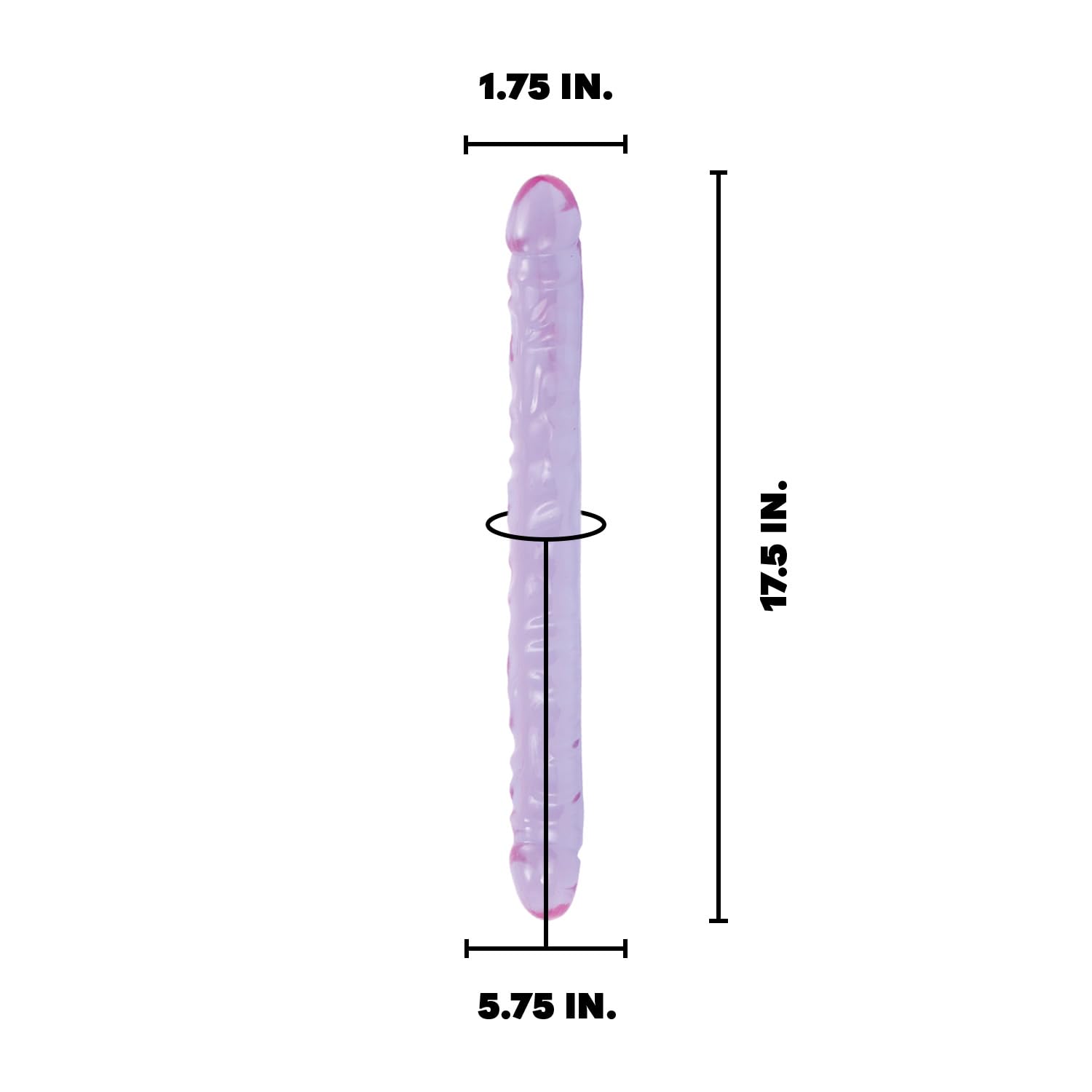 Doc Johnson Crystal Jellies - Double Dong -18 Inch - 1.8 Inches Wide - Double Sided Dildo - Proudly Made In America - Purple: Veined Purple
