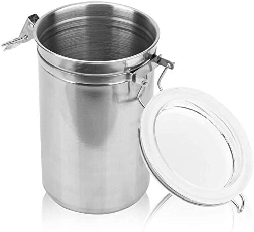 Contenitori Alimentari per Cereali Set Contenitori ermetici for alimenti Contenitori da cucina in acciaio inossidabile Barattoli con coperchio in acrilico trasparente e morsetto di bloccaggio, Organiz