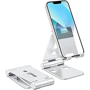 OMOTON Foldable Cell Phone Stand, C4 Portable Aluminum Phone Holder, Adjustable Phone Dock Cradle Compatible with iPhone…