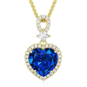 KRZ Heart Necklace for Women, 925 S...