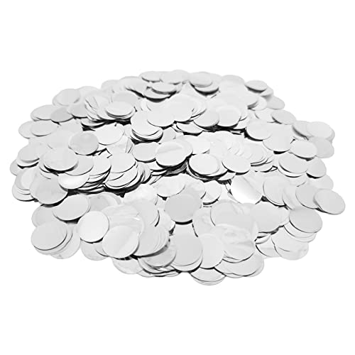 Image of Silver Foil Confetti, Round Dots Foil Glitter Table Confetti, Sparkling for Birthday Wedding Party Decoration (1.5 cm, 1.76 OZ)