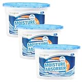 OOOFLOWER 3-Pack Moisture Absorber, 9.8 oz (277g), Traps Moisture & Humidity, Portable Dehumidifier for Closets, Bathrooms, Toilets, Study Rooms, RVs, Basements