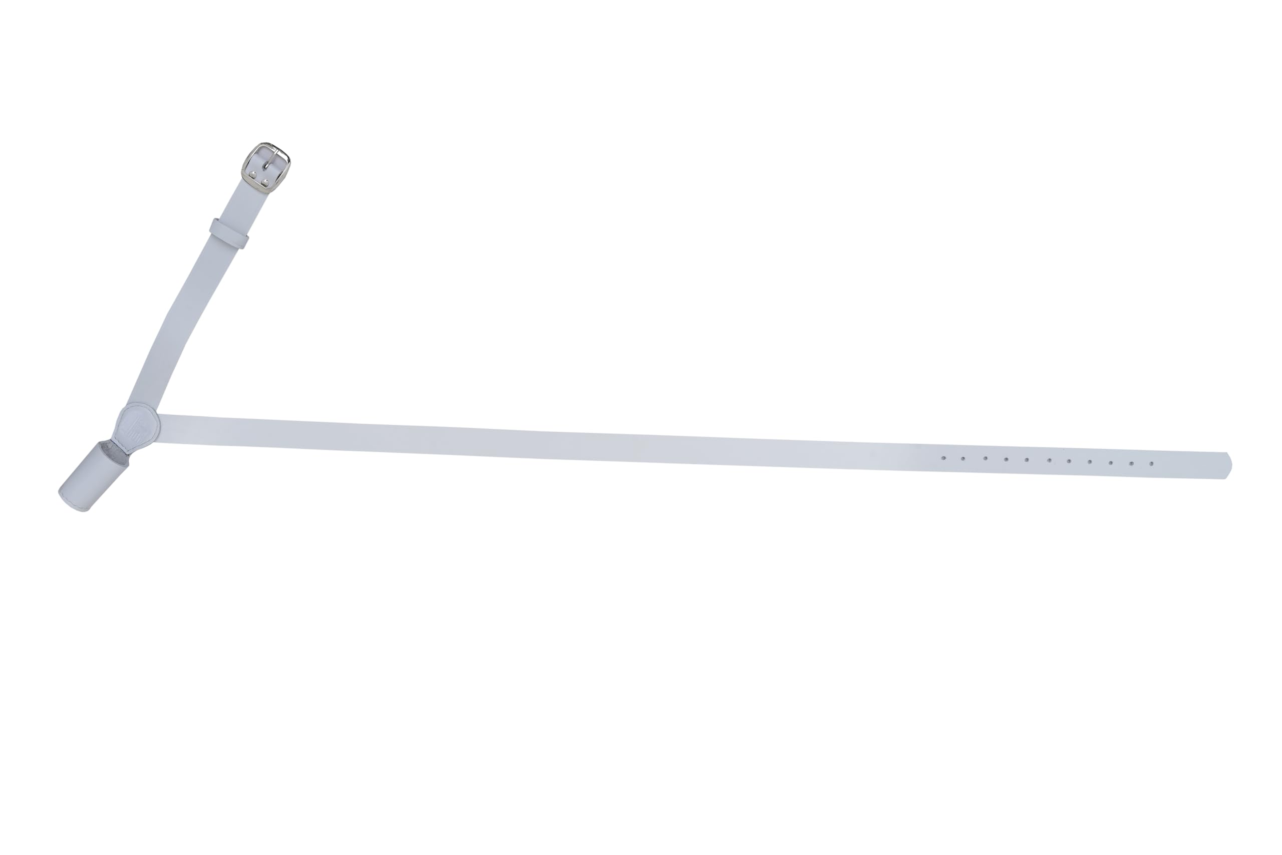 Support de ceinture en cuir blanc avec croix - Blanc, épaule droite, sangle réglable, boucle en laiton finition argentée, support de drapeau durable pour usage militaire, garde d'honneur et armée