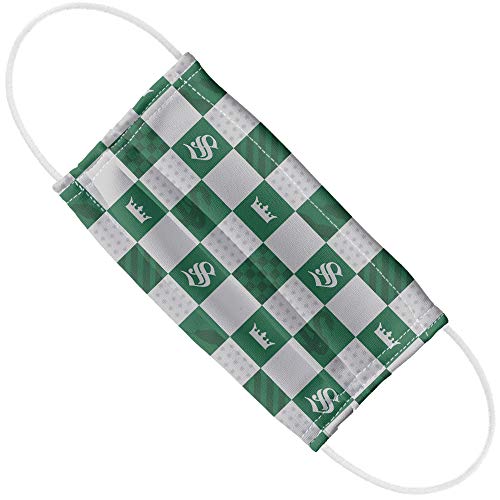 Popfunk Harry Potter Slytherin Checkerboard House Pattern 1-Ply Reusable Face Mask Covering with Adjustable Nose Wire, Unisex