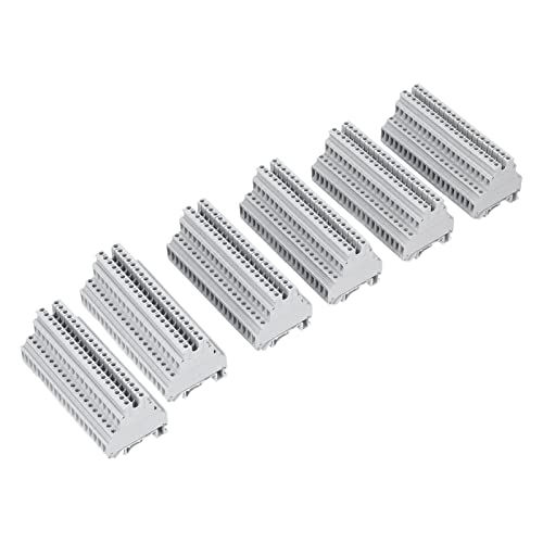 Bornier de rail, 100Pcs 500V 32A Borne de montage sur rail DIN Bornes de câblage de rail en cuivre à double rangée UKK-5