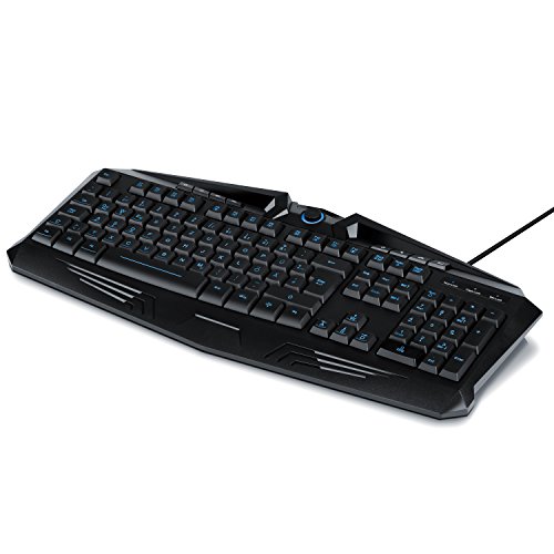 Preisvergleich Produktbild CSL - USB Gaming Tastatur Keyboard mit Beleuchtung schnurgebunden - Helligkeit regulierbar Tastenbeleuchtung - QWERTZ deutsches Tastaturlayout - LED-Anzeige - Multimedia Keys