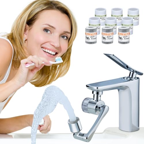 Sink Water-Filter 1080-Rotating Faucet Extender - Kitchen Bathroom Swivel Faucet Aerator, Water Filter with Active Carbon for Water Purifier System & Skin Care, Kitchen Faucet Filter Tap Attachment