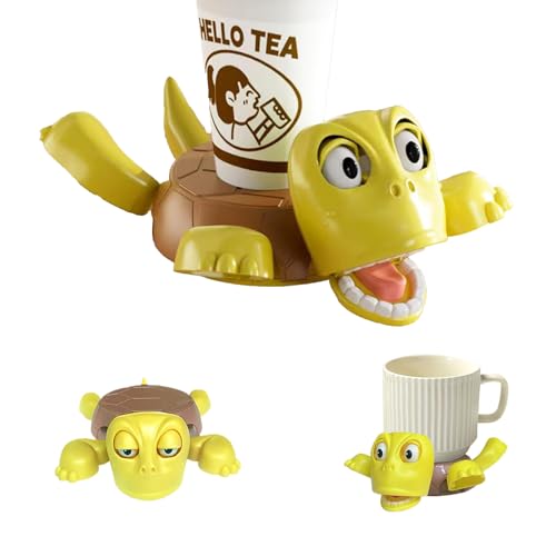 LUMOOM Posavasos divertido con diseño de tortuga, con diseño de tortuga marina impreso en 3D, con cara de tambaleante y expresión divertida, posavasos antiestrés, para decoración de vasos, tazas