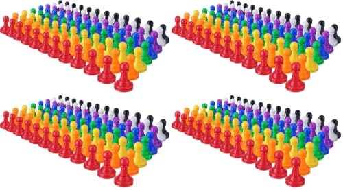 Image of Hestya 96 Pcs Board Game Pawns 8 Colors Plastic Pawn Pieces 1 Inch for Board Games Replacement Classroom Token Markers DIY Game Tabletop RPG Arts Crafts (Pack of 4)