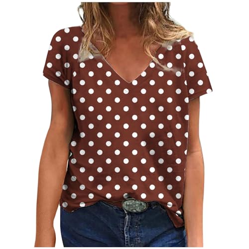 Amazon.com: Womens Polka Dot Tops 2024 Summer Short Sleeve V Neck