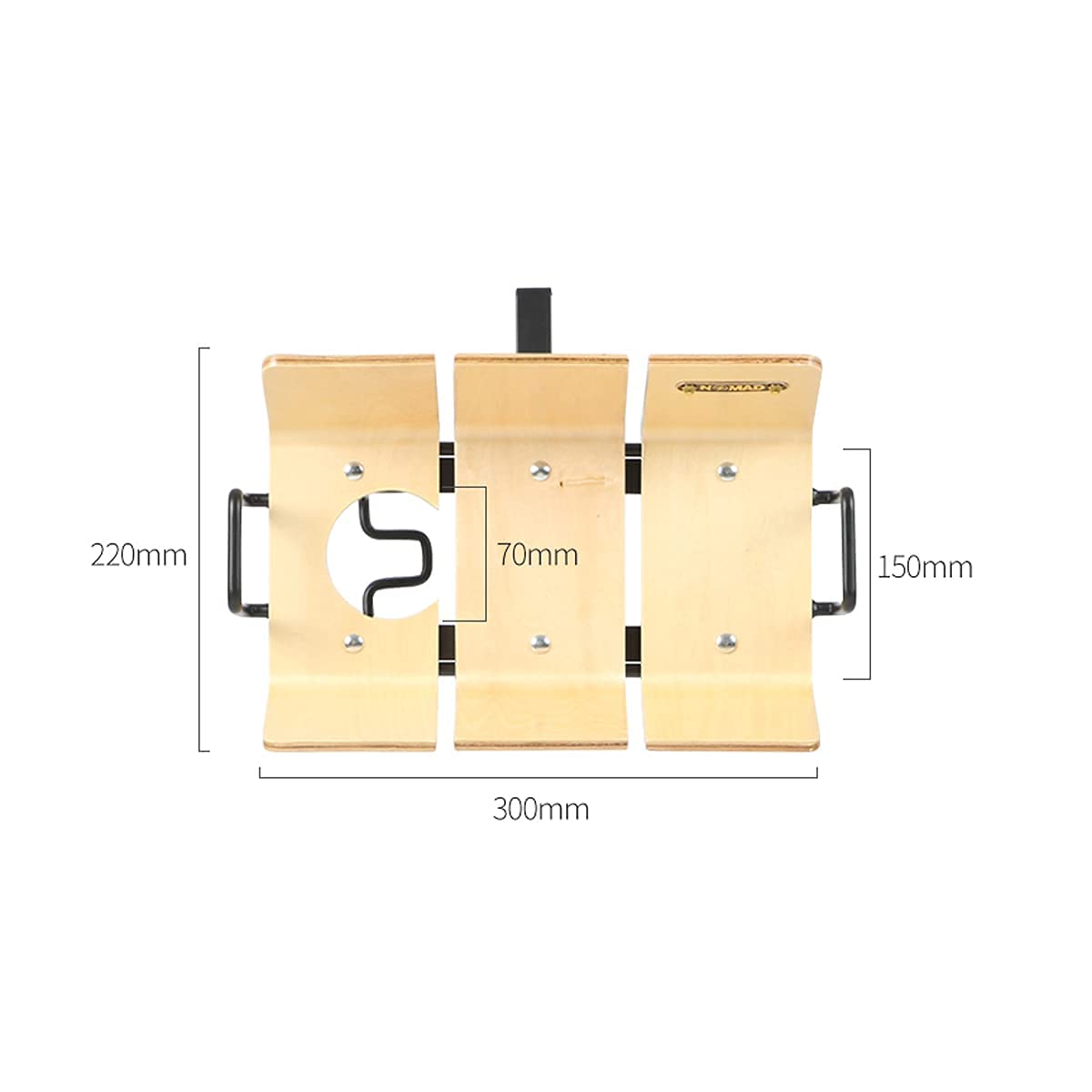 UNISTRENGH Wooden Bike Front Basket Adjustable Folding Simple Bicycle Front Pannier Basket Front Bike Rack Holland Bike Carrier (Silver - 11.8''L x 8.7''(Upper Width)/5.9''(Below Width) x 3.9''D)