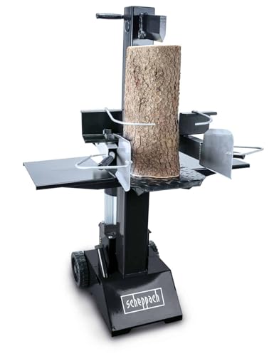 Scheppach Holzspalter LOGS8-BE Black | Leistung 8 t | 3000 W (230~) / 50 Hz | Vario Spalt System, Spalthub 550 mm | Holzlänge min. - max. 100-550 mm