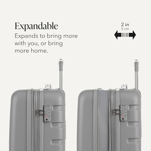 Image of SwissGear 7366 Hardside Expandable Luggage with Spinner Wheels, Grey, Carry-On 19-Inch, 7366 Hardside Expandable Luggage With Spinner Wheels