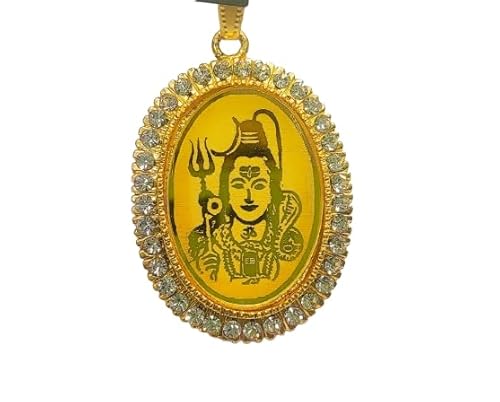 Lord Shiv Locket Stone Studded Oval Shiva Pendants Spiritual Energised Mahadev Lockets For Men and Women