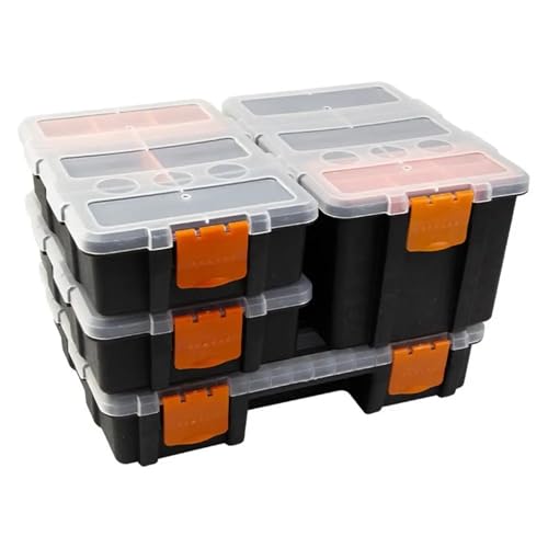 Screw Storage Organiser Multi-Grid Portable Plastic Parts Toolbox Combination Screw Storage Box Metal Parts Hardware Tool Screwdriver Repair Tool Box(S) - Image 5