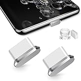 USB Type C Anti Dust Plug 2 Pack USBC Charging Port Cover Plugs Protector Cap with Carry Box Cable Fixer for iPhone 16 Plus 15 Pro Max for Samsung S25 S24 A53 A54 Flip S23 for Google Pixel 6 7a 8 8a 9