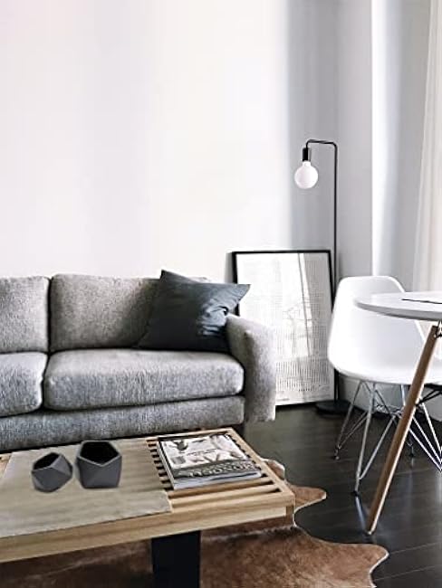 WGV Geometric Ceramic Vase, 4.2x3.3H, 5x4.3H, Matte Black Tilted Pot, DIY Folded Planter Bowl for Wedding Event Office Home Decor, Set of 2 Vases