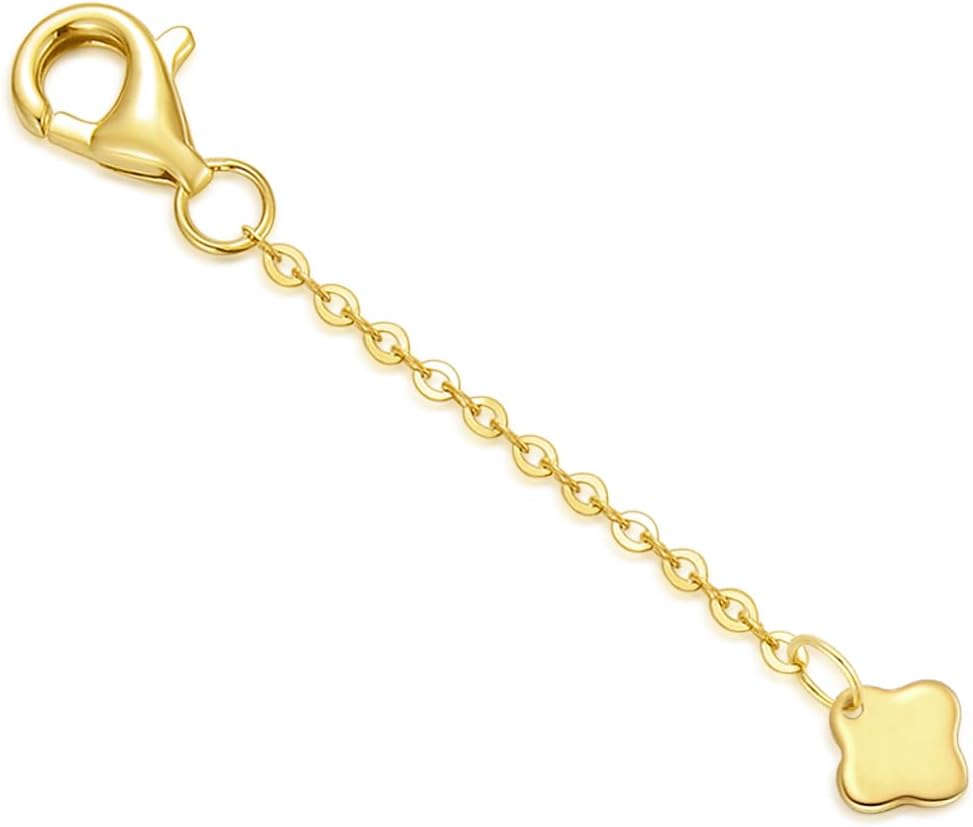 14K Yellow Gold 1"/2"/3" Necklace Extender Chain 14K, Gold Necklace Extender 14K, Bracelet Anklet Extension Chain, Bracelet Extender 14K Gold, 14K Gold Necklace Extender with Lobster Clasp