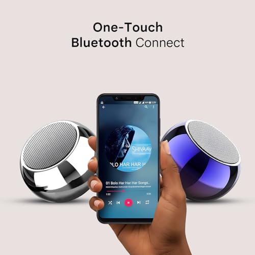 Image of Mini Wireless Portable Bluetooth Metal Speaker Electroplating Round Speaker,Wireless Power Button,Long Lasting Battery & Quick Charge Pack of 1 (Multicolor)