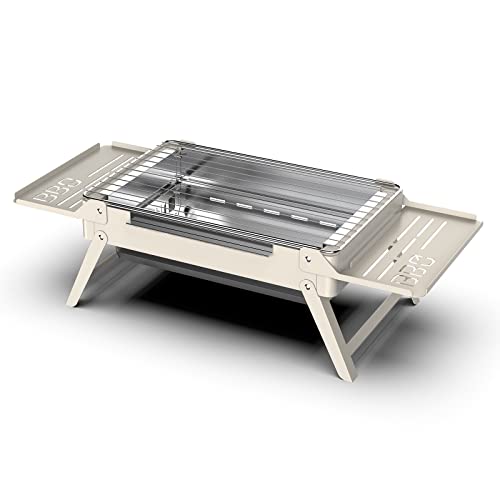 Portable Charcoal Foldable Grill, Small Grills Outdoor Cooking For Travel， Camping Smoker Bbq Grill， Stainless Steel Table Top Grill Charcoal For Outdoor Cooking,Camping,Backyard Barbecue。 #TOP19