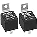 Weasch 2 Pack JD1912 Car Relay, 12V 40A, 4 Pins SPST, Automotive Switches and Starters, Waterproof Relay for Boat Tractor Truck Motorcycle (2)