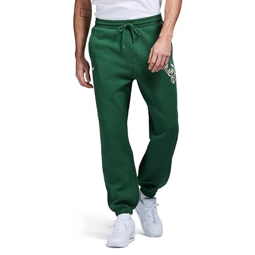 Game 7 x NBA Officially Licensed Mens Casual Jogger Fleece Sweatpants with Pockets Milwaukee Bucks M Dark Green