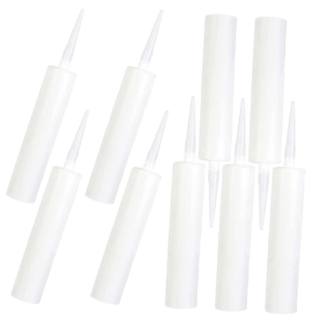 Tube de Calfeutrage Remplissable 300ml Blanc, Lot de 9 Pièces