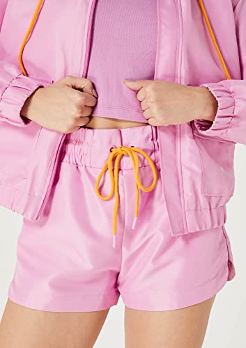 Jaqueta Feminina Corta Vento Com Capuz - Rosa G