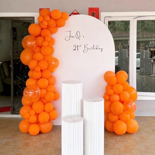 Image of Voircoloria 66pcs Orange Balloons 12inch Burnt Orange Latex Party Balloons for Thanksgiving Day, Fall Theme Party, Wedding, Birthday, Halloween, Baby Shower, Anniversary Party Decorations