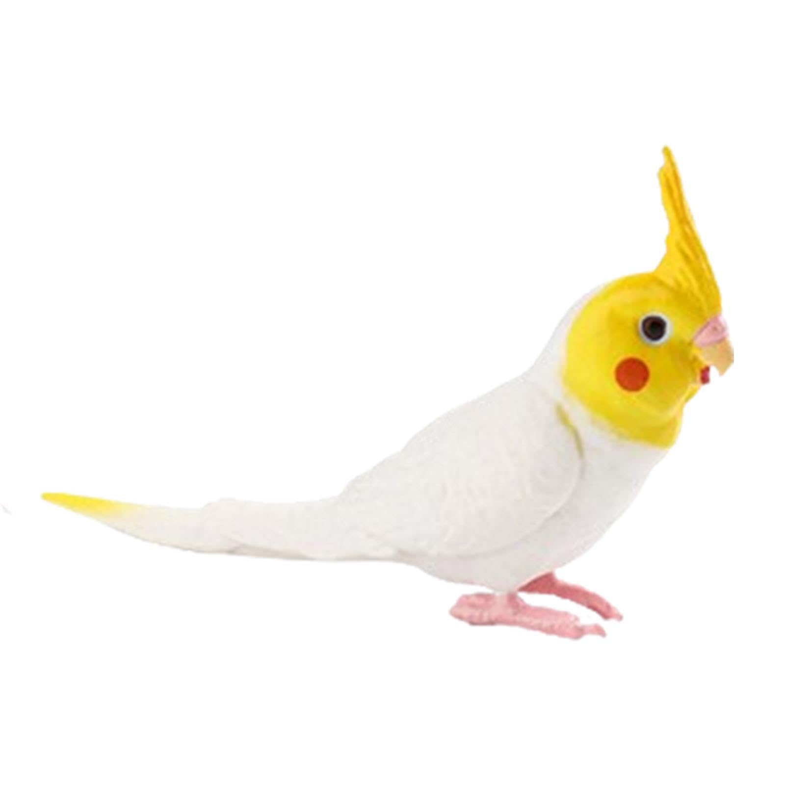 KIXZSAZ Cockatiel Bird Animal Figurines Sculpture Versatile Decoration Item Figurines Collectors Displaying Photography Props Educational Mini Birds Figures, white, 9.5x4.8x2.4cm