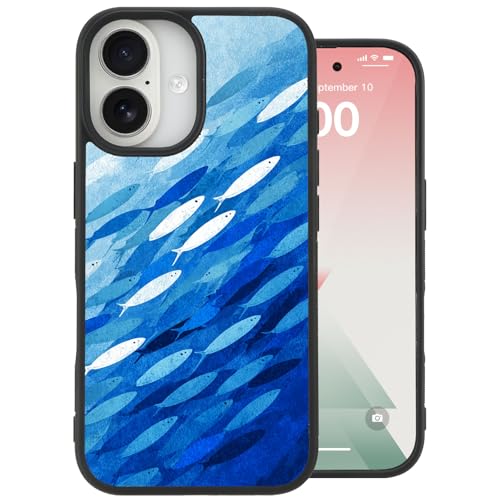 Coque iPhone 16 océan bleu marine rigide antichoc en TPU souple pour les sorties d'été
