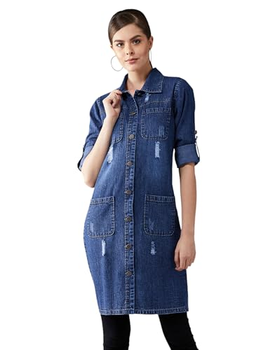 Veste longueur genou col polo femme bleu marine M Dolce Crudo