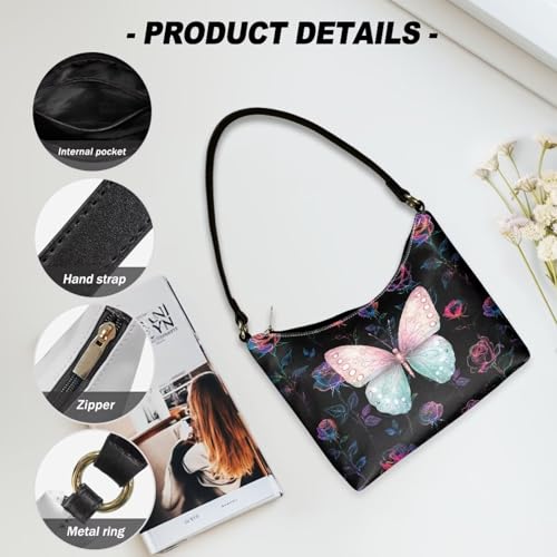 Image of Handbag for Women Leather Underam Shoulder Bag with Zipper Fashion Work Purse Waterproof Travel Wallet
