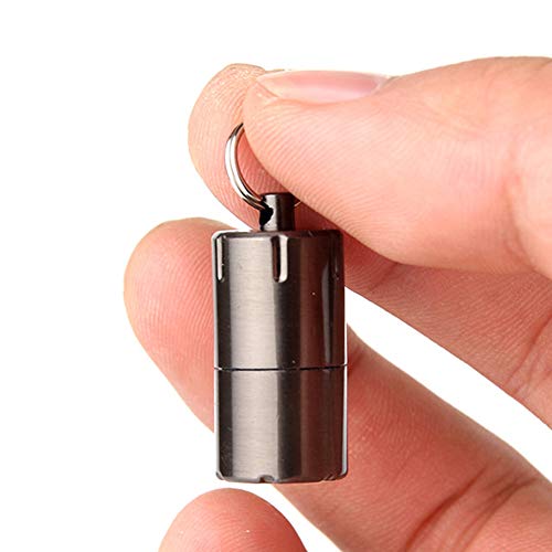 Preisvergleich Produktbild Mini Keyring Feuerzeug, Kerosinfeuerzeuge Schlüsselanhänger Benzin Schlüsselanhänger Camping Outdoor Notfall Feuer Starter Picknick Werkzeug (Schwarz)