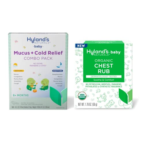 Bundle Of Hyland's Naturals Baby Mucus + Cold Relief, Day & Night, Decongestant & Cough Relief, 8 Fl Oz + Organic Chest Rub, Soothe & Comfort, With Organic Lavender, Peppermint, & Chamomile 1.76 Oz. #TOP24