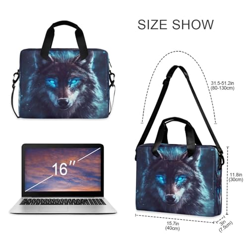 Bolsa para portátil Alaza Blue Eyed Wolf con correa miniatura 4
