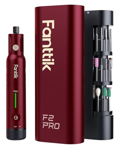 Image of Fanttik F2 PRO Cordless Rotary Tool Kit Strong Magnetic Motor, Revostor Hub, 5 Variable Speed, 25000 RPM, 55 Accessories, for 3D Printed Sanding, Polishing, Drilling, Carving, Cutting DIY Craft, Red