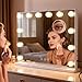 M MIVONDA Vanity Mirror with Lights, Lighted Makeup Hollywood Mirror with Dimmable 3 Color Lights LED Bulbs for Desk and Wall, Mirrors with Plug-in and USB Charger for Bedroom