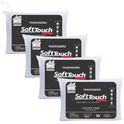 Kit 4 Travesseiro 50x70cm Lavavel Antiácaro 100% Fibra Siliconada Softh