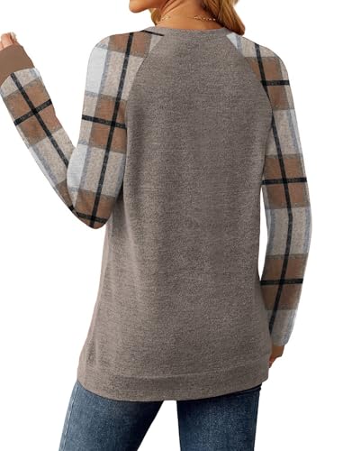Image of Saloogoe Tunic Sweatshirts for Women Crewneck Lightweight Sweaters Raglan Long Sleeve Shirts Fall Fashion Tops 2026